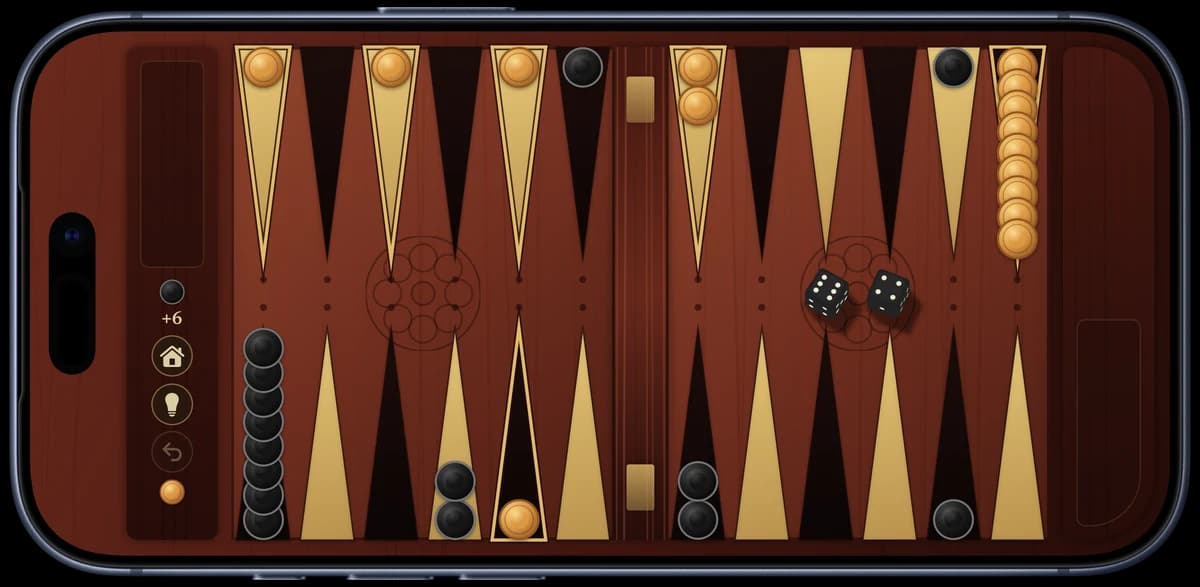 Mahogany theme: red mahogany board with gold points and amber checkers