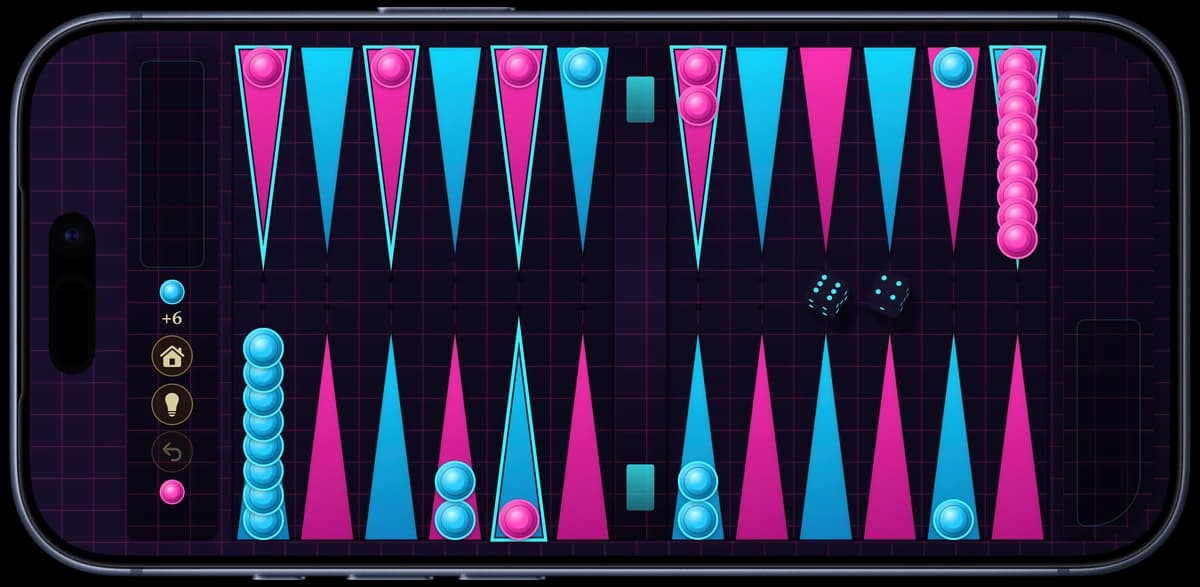 Neon theme: magenta and cyan points on a dark grid