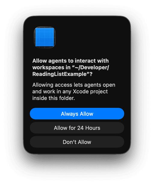 Folder permission prompt