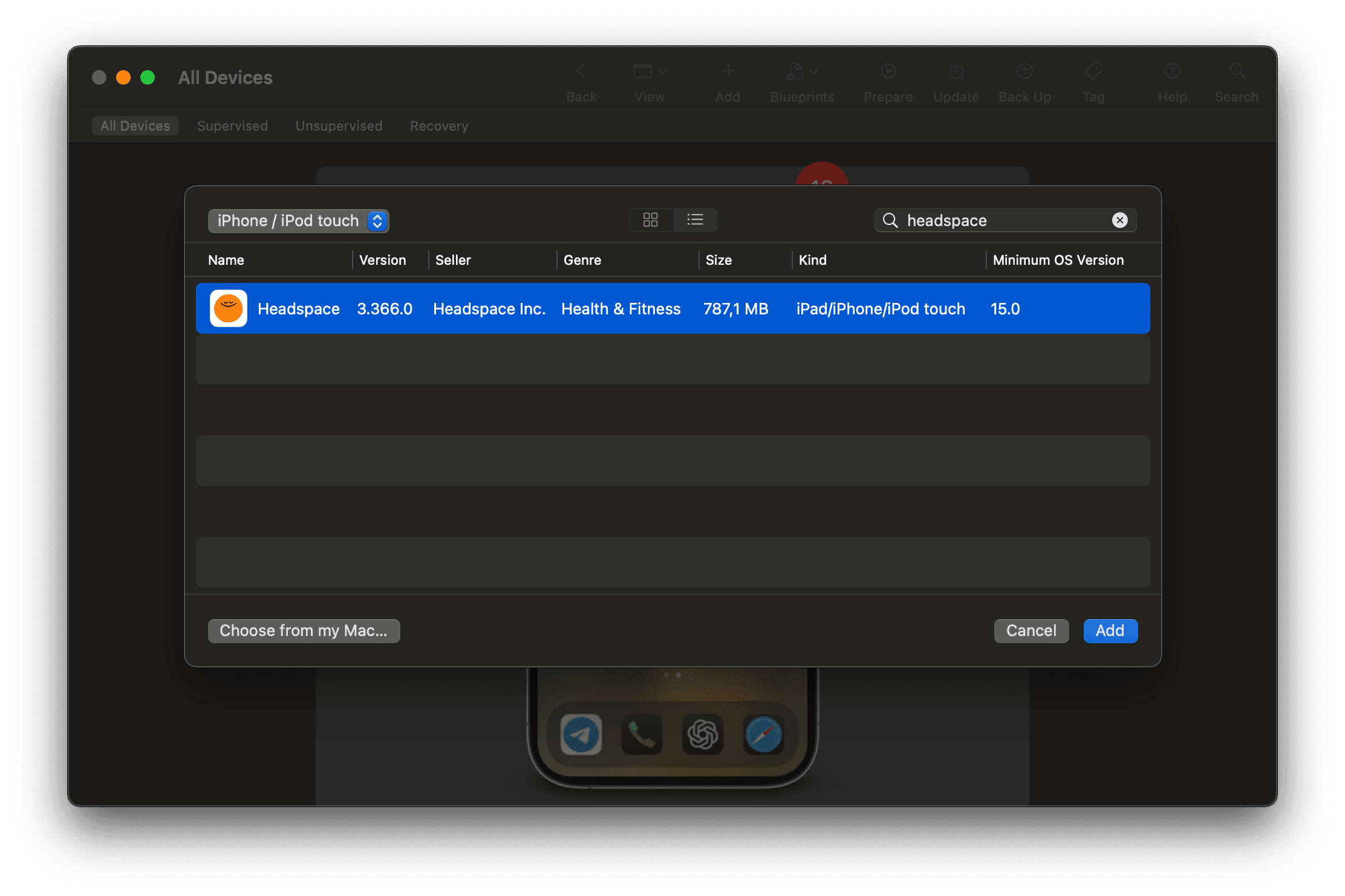 Apple Configurator Search