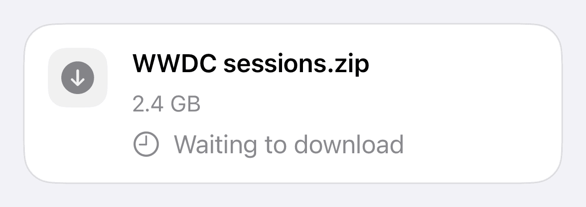 Download card in the waiting state